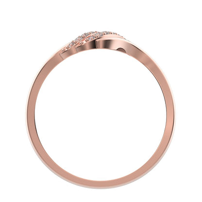 0.13 ct Round Cut Moissanite dainty Minimalist infinity cluster light Cocktail 14K / 18K Solid Rose Gold everyday ring