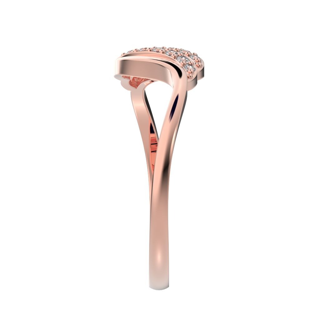 0.13 ct Round Cut Simulated Clear Diamond dainty Minimalist infinity cluster light Cocktail 14K / 18K Solid Rose Gold everyday ring