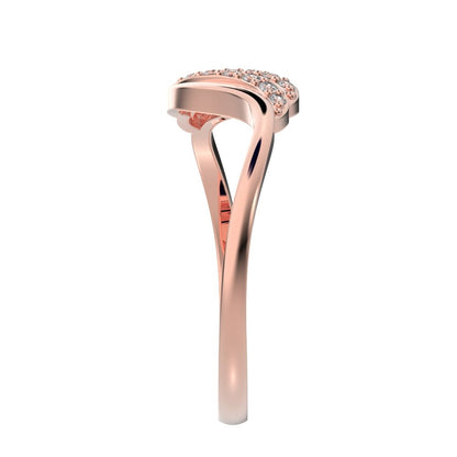 0.13 ct Round Cut Simulated Clear Diamond dainty Minimalist infinity cluster light Cocktail 14K / 18K Solid Rose Gold everyday ring