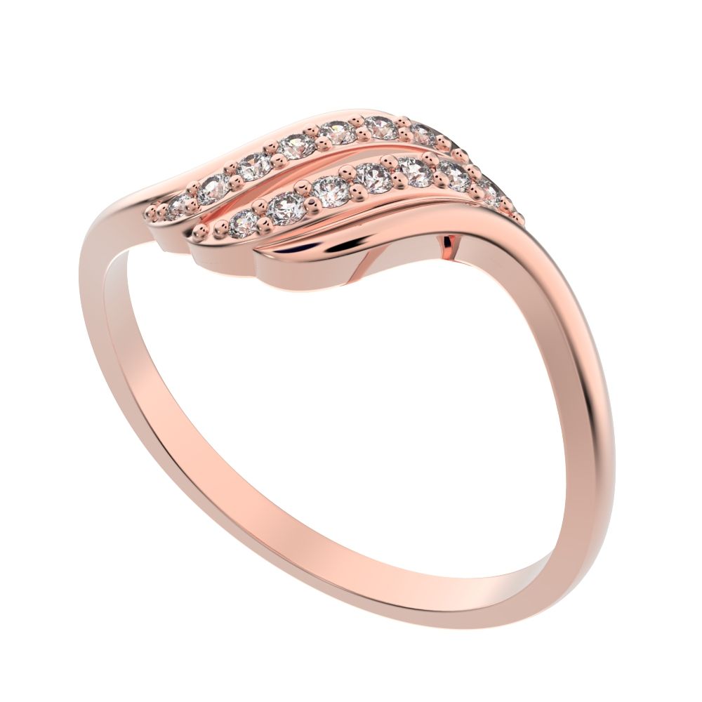 0.13 ct Round Cut Moissanite dainty Minimalist infinity cluster light Cocktail 14K / 18K Solid Rose Gold everyday ring