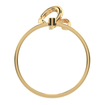 0.01 ct Round Cut Simulated Clear Diamond dainty Minimalist knot Stackable twist Cocktail 14K / 18K Solid Yellow Gold everyday ring