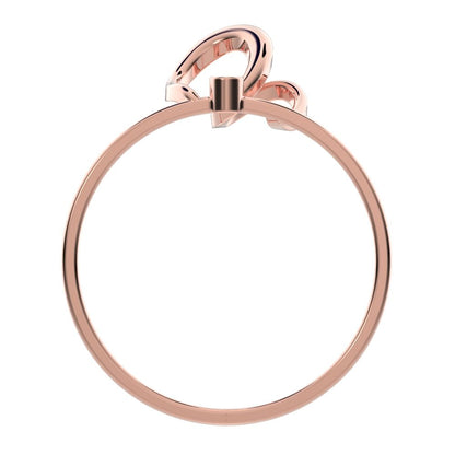 0.01 ct Round Cut Moissanite dainty Minimalist bezel knot Stackable twist Cocktail Abstract 14K / 18K Solid Rose Gold everyday ring