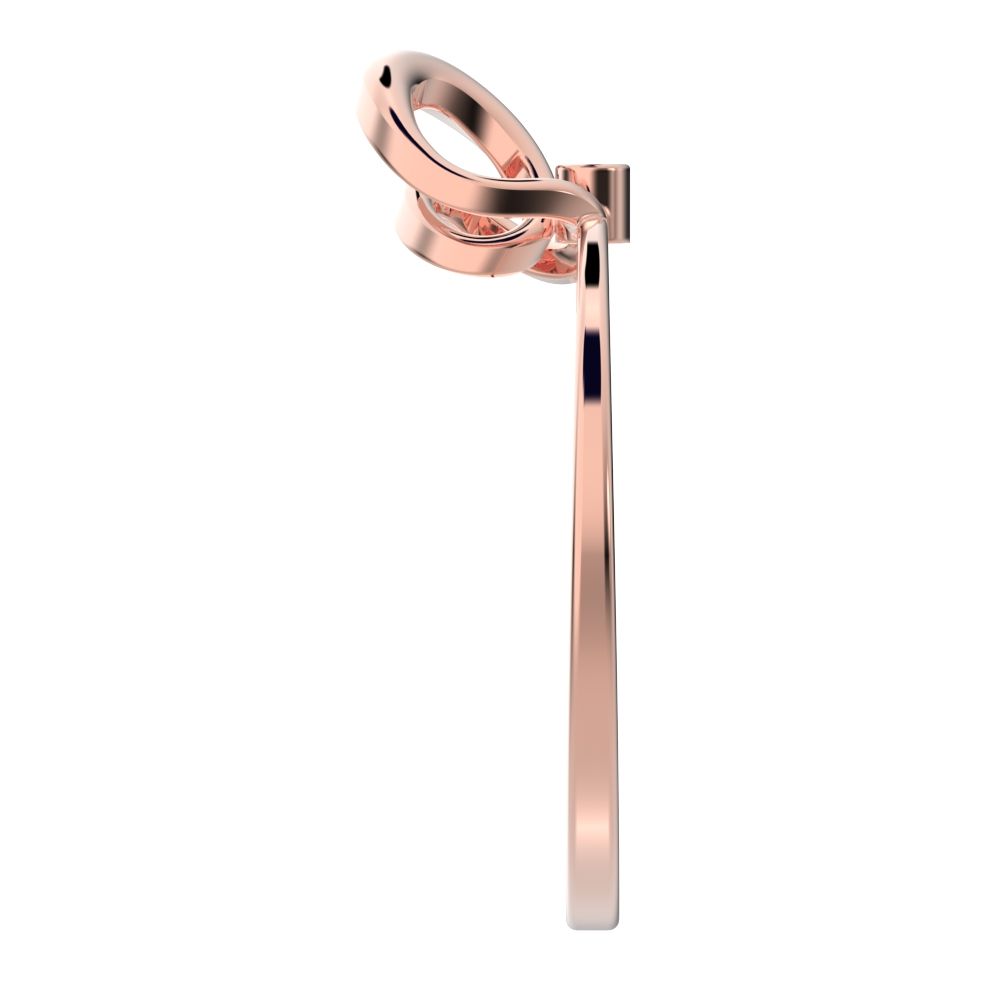 0.01 ct Round Cut Moissanite dainty Minimalist bezel knot Stackable twist Cocktail Abstract 14K / 18K Solid Rose Gold everyday ring
