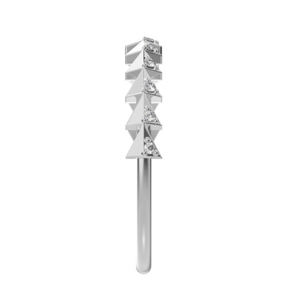 0.055 ct Round Cut Moissanite dainty Minimalist Stackable Arrow Half Eternity 14K / 18K Solid White Gold everyday wedding band