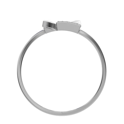 0.0675 ct Round Cut Moissanite dainty Minimalist halo cluster Cocktail times square light 14K / 18K Solid White Gold everyday ring