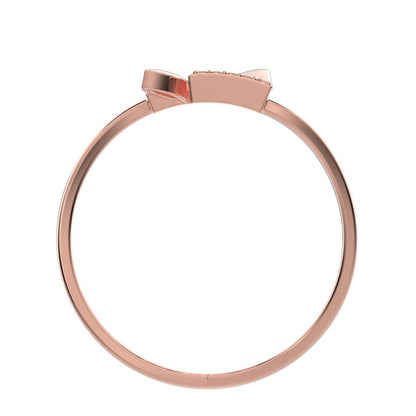 0.0675 ct Round Cut Simulated Clear Diamond dainty Minimalist halo cluster Cocktail times square 14K / 18K Solid Rose Gold everyday ring