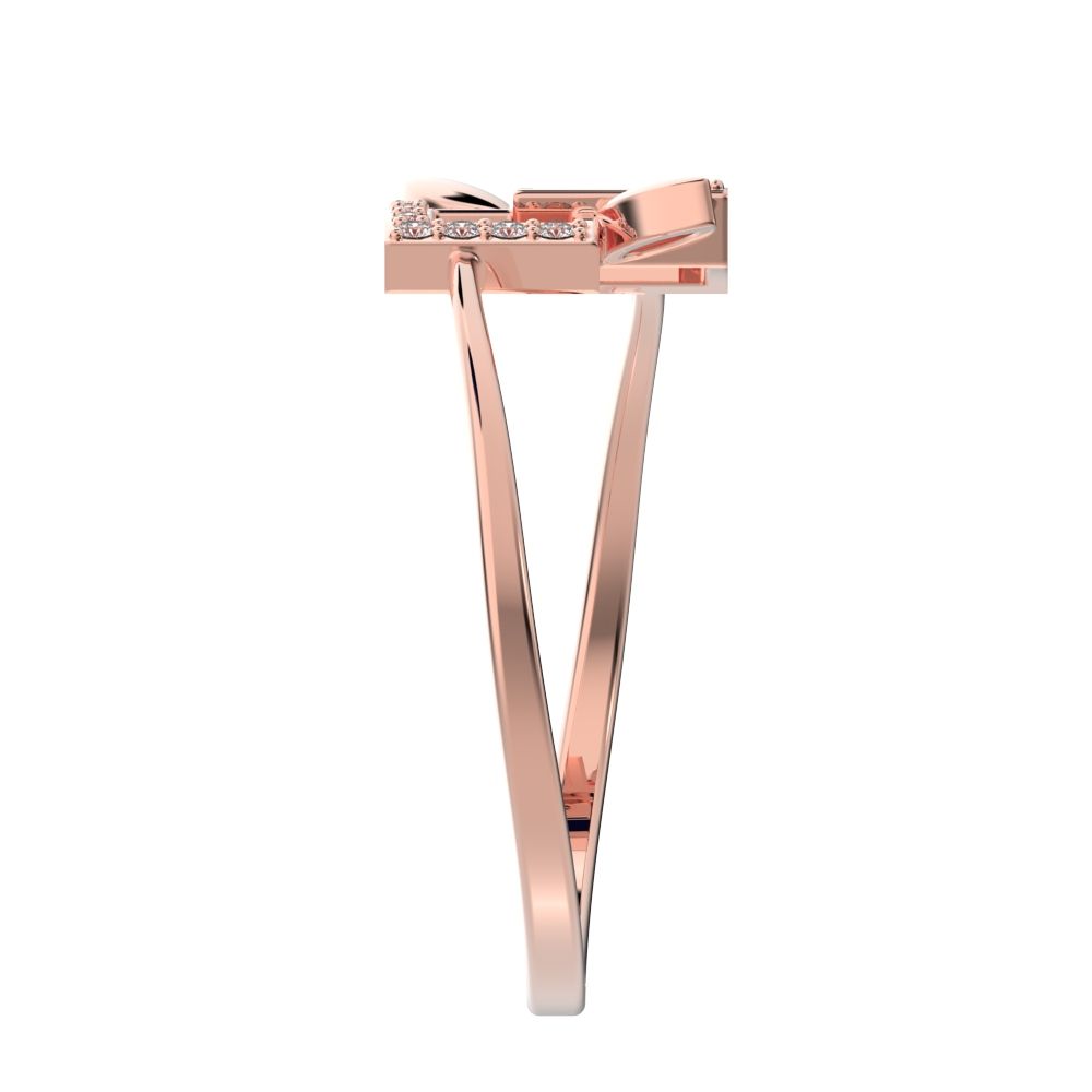 0.0675 ct Round Cut Simulated Clear Diamond dainty Minimalist halo cluster Cocktail times square 14K / 18K Solid Rose Gold everyday ring