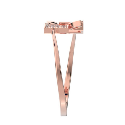 0.0675 ct Round Cut Simulated Clear Diamond dainty Minimalist halo cluster Cocktail times square 14K / 18K Solid Rose Gold everyday ring
