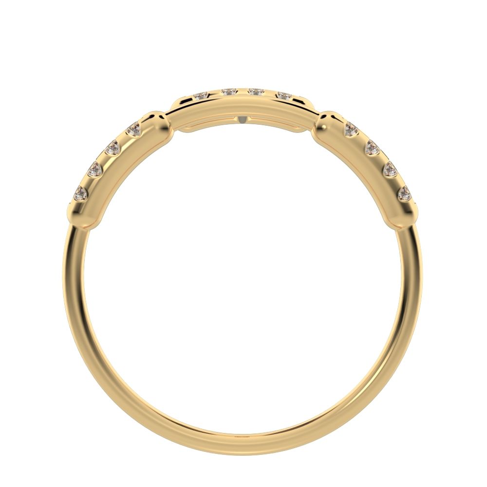 0.18 ct Round Cut Moissanite dainty Minimalist Stackable adjustable light Dual-band 14K / 18K Solid Yellow Gold everyday wedding band