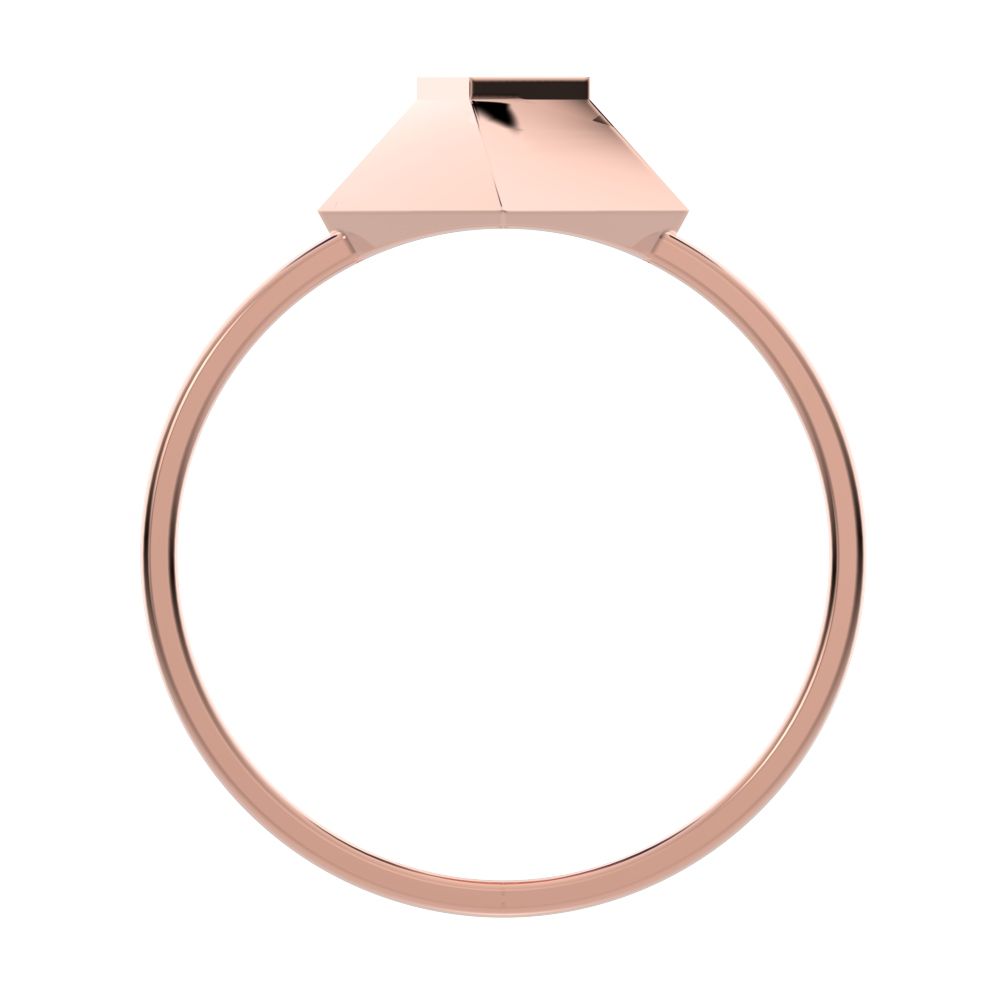 0.02 ct Round Cut Moissanite dainty Minimalist halo cluster Cocktail square 14K / 18K Solid Rose Gold everyday ring