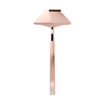 0.02 ct Round Cut Simulated Clear Diamond dainty Minimalist halo cluster Cocktail square 14K / 18K Solid Rose Gold everyday ring