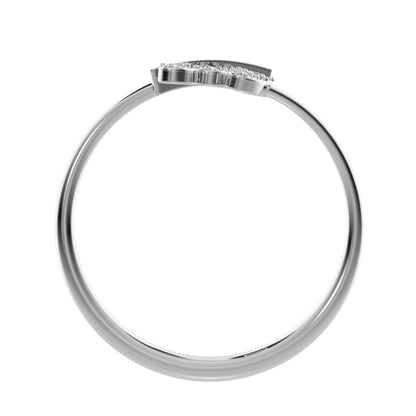 0.09 ct Round Cut Moissanite dainty Minimalist arrow eye arrow pyramid adjustable petal 14K / 18K Solid White Gold everyday ring