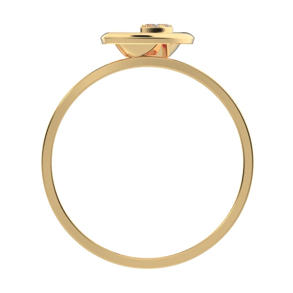 0.03 ct Round Cut Moissanite dainty Minimalist eye Cocktail split shank light 14K / 18K Solid Yellow Gold everyday ring