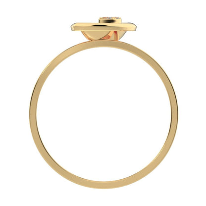 0.03 ct Round Cut Moissanite dainty Minimalist eye Cocktail split shank light 14K / 18K Solid Yellow Gold everyday ring