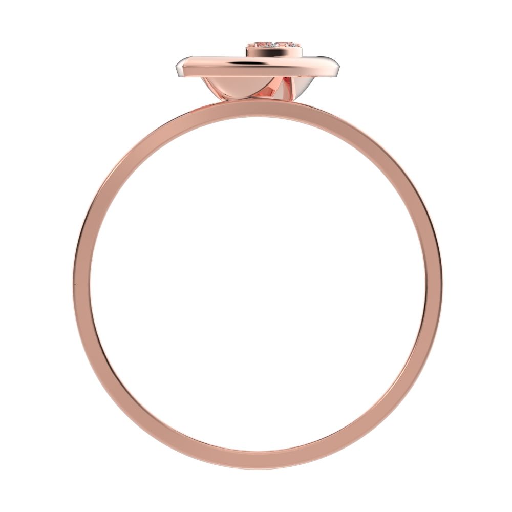 0.03 ct Round Cut Moissanite dainty Minimalist eye Cocktail split shank light 14K / 18K Solid Rose Gold everyday ring