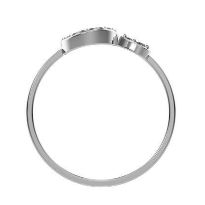 0.125 ct Round Cut Simulated Clear Diamond dainty Minimalist Circle eye Cocktail light hoop 14K / 18K Solid White Gold everyday ring