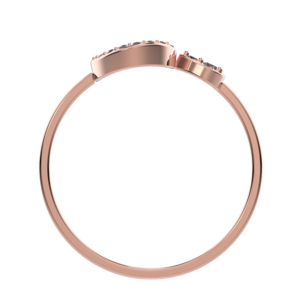 0.125 ct Round Cut Simulated Clear Diamond dainty Minimalist Circle eye Cocktail light hoop 14K / 18K Solid Rose Gold everyday ring