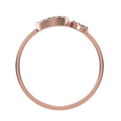 0.125 ct Round Cut Simulated Clear Diamond dainty Minimalist Circle eye Cocktail light hoop 14K / 18K Solid Rose Gold everyday ring