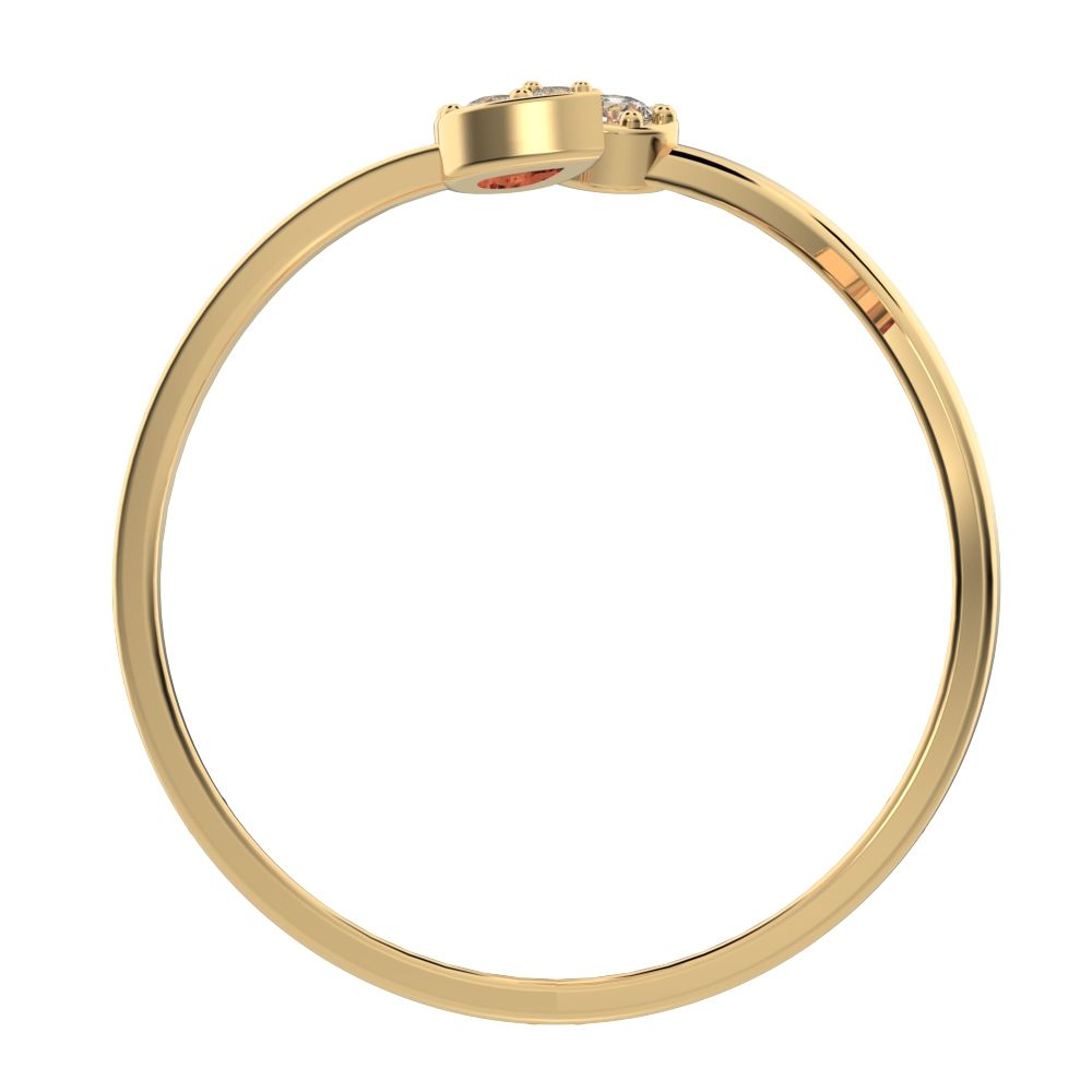 0.16 ct Round Cut Simulated Clear Diamond dainty Minimalist 4 heads floral eye cluster arrow 14K / 18K Solid Yellow Gold everyday ring