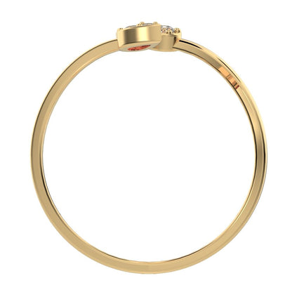 0.16 ct Round Cut Moissanite dainty Minimalist 4 heads floral eye cluster arrow 14K / 18K Solid Yellow Gold everyday ring