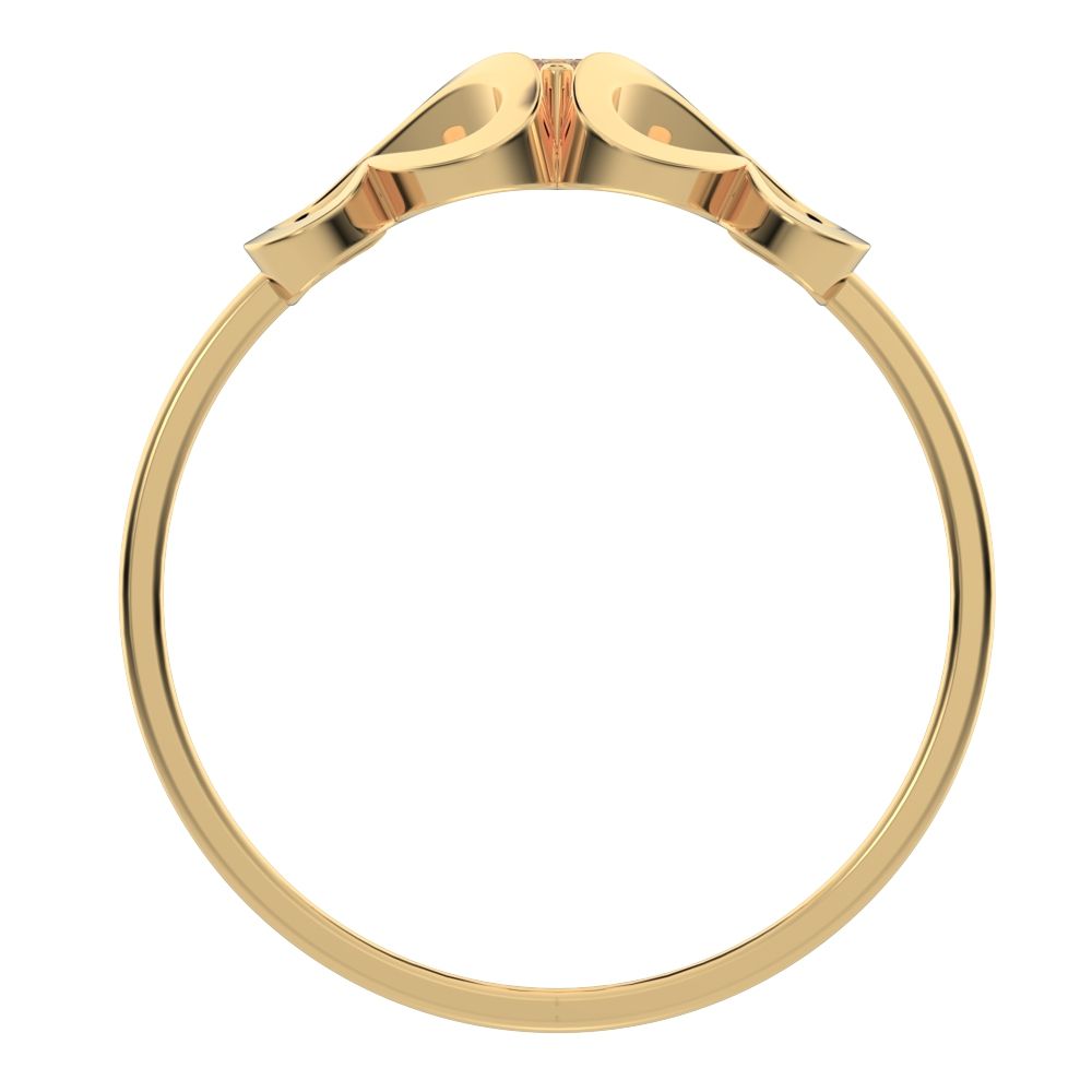 0.04 ct Round Cut Moissanite dainty Minimalist butterfly heart cluster halo floral 14K / 18K Solid Yellow Gold everyday wedding band
