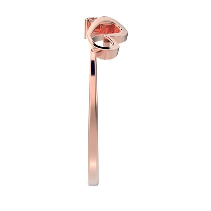 0.04Ct Round Cut Simulated Clear Diamond Minimalist butterfly heart cluster halo floral 14K / 18K Solid Rose Gold everyday wedding band