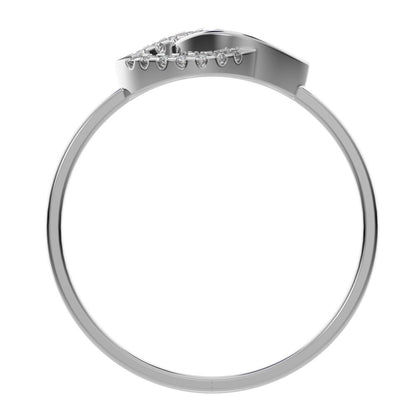 0.0725 ct Round Cut Moissanite dainty Minimalist butterfly eye cluster infinity floral 14K / 18K Solid White Gold everyday ring