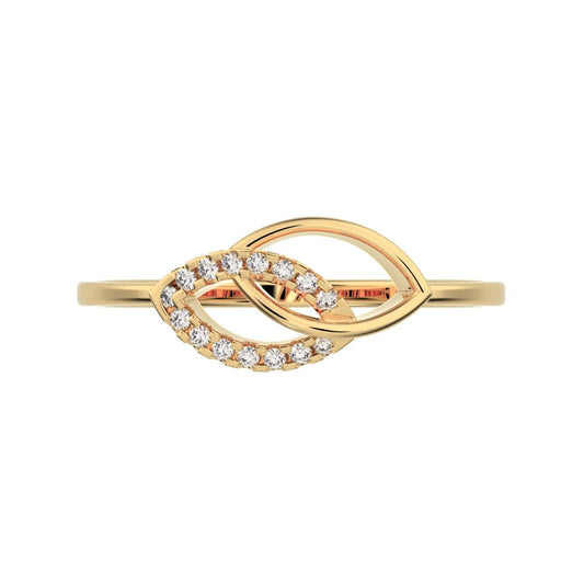 0.0725 ct Round Cut Moissanite dainty Minimalist butterfly eye cluster infinity floral 14K / 18K Solid Yellow Gold everyday ring