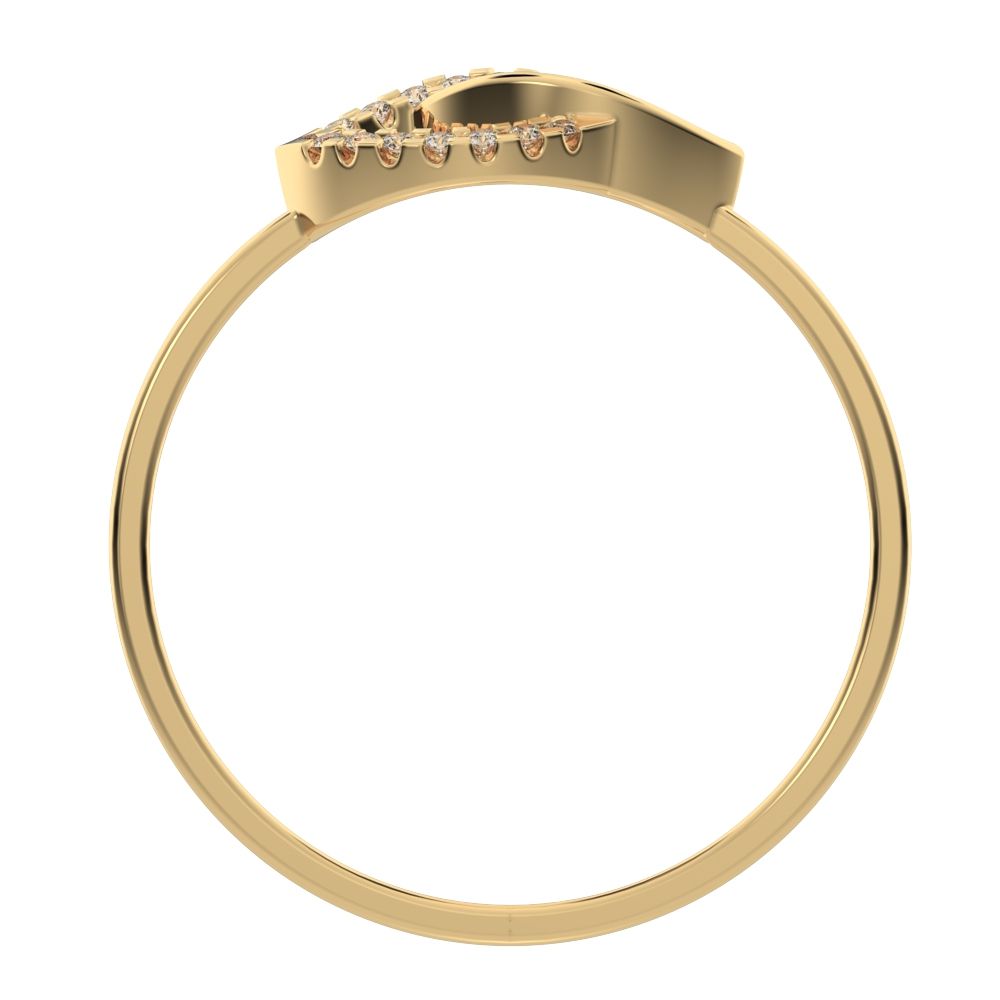 0.0725 ct Round Cut Moissanite dainty Minimalist butterfly eye cluster infinity floral 14K / 18K Solid Yellow Gold everyday ring