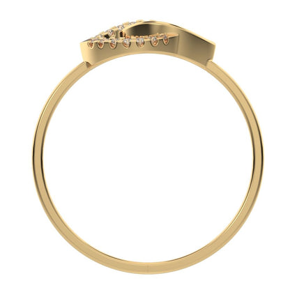 0.0725 ct Round Cut Moissanite dainty Minimalist butterfly eye cluster infinity floral 14K / 18K Solid Yellow Gold everyday ring