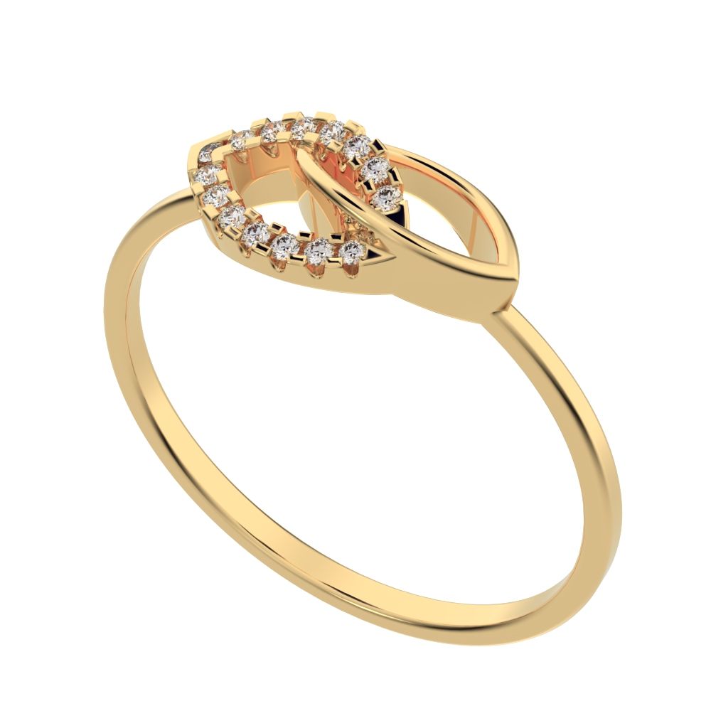 0.0725 ct Round Cut Moissanite dainty Minimalist butterfly eye cluster infinity floral 14K / 18K Solid Yellow Gold everyday ring