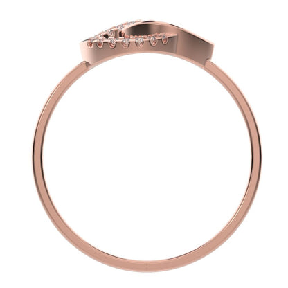 0.0725 ct Round Cut Moissanite dainty Minimalist butterfly eye cluster infinity floral 14K / 18K Solid Rose Gold everyday ring