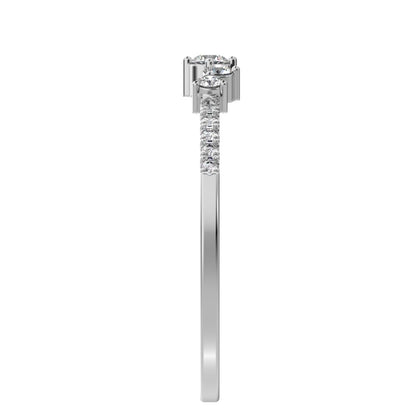 0.14Ct Round Cut Simulated Clear Diamond Constellation Stackable Half Eternity cluster 14K / 18K Solid White Gold everyday wedding band