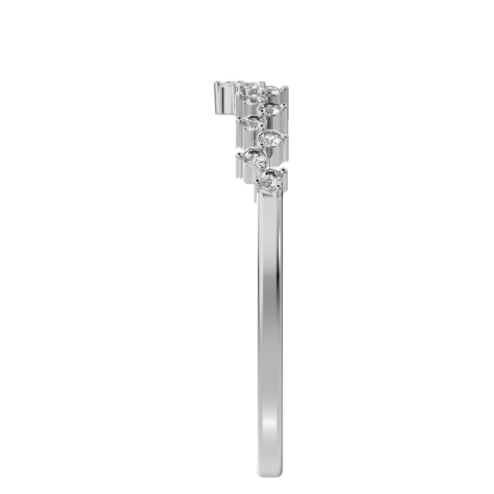 0.17Ct Round Cut Simulated Clear Diamond Constellation Stackable Half Eternity cluster 14K / 18K Solid White Gold everyday wedding band