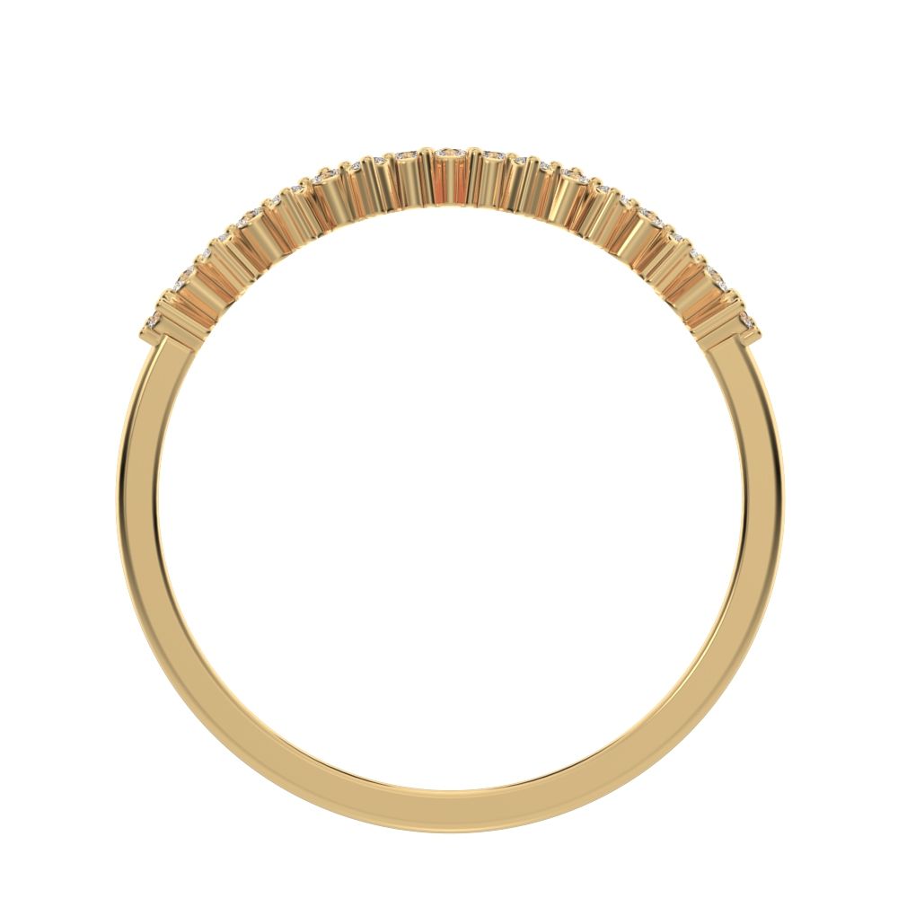 0.17Ct Round Cut Simulated Clear Diamond Constellation Stackable Half Eternity cluster 14K / 18K Solid Yellow Gold everyday wedding band
