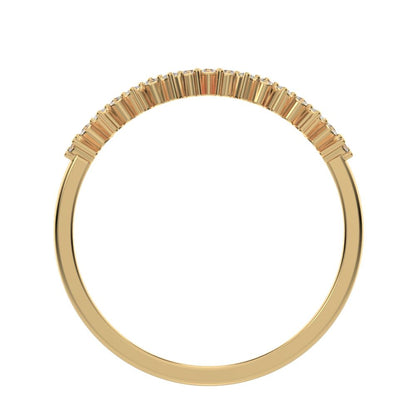 0.17Ct Round Cut Simulated Clear Diamond Constellation Stackable Half Eternity cluster 14K / 18K Solid Yellow Gold everyday wedding band