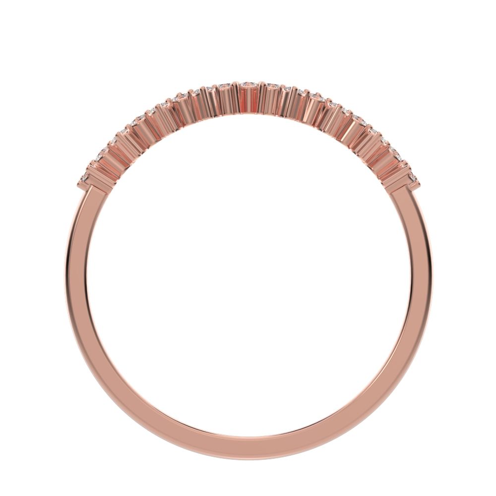 0.17Ct Round Cut Moissanite dainty Minimalist Constellation Stackable Half Eternity cluster 14K / 18K Solid Rose Gold everyday wedding band