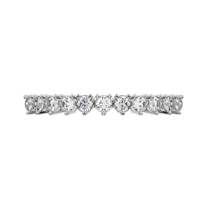 0.275Ct Round Cut Moissanite Minimalist Constellation Stackable Half Eternity cluster 14K / 18K Solid White Gold everyday wedding band