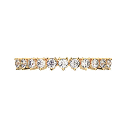 0.275Ct Round Cut Simulated Clear Diamond Constellation Stackable Half Eternity cluster 14K / 18K Solid Yellow Gold everyday wedding band