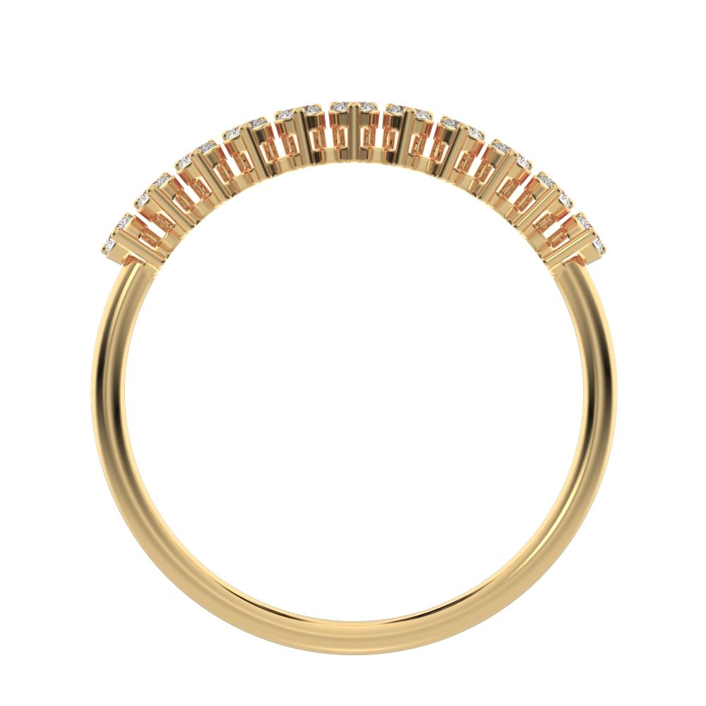 0.275Ct Round Cut Simulated Clear Diamond Constellation Stackable Half Eternity cluster 14K / 18K Solid Yellow Gold everyday wedding band