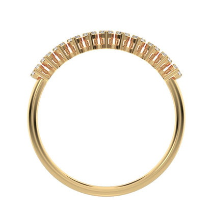 0.275Ct Round Cut Simulated Clear Diamond Constellation Stackable Half Eternity cluster 14K / 18K Solid Yellow Gold everyday wedding band
