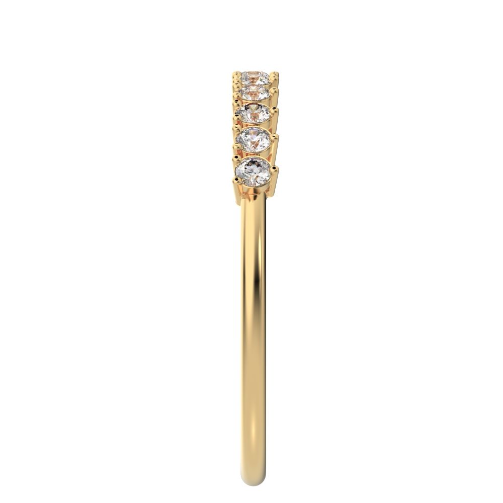 0.275Ct Round Cut Simulated Clear Diamond Constellation Stackable Half Eternity cluster 14K / 18K Solid Yellow Gold everyday wedding band
