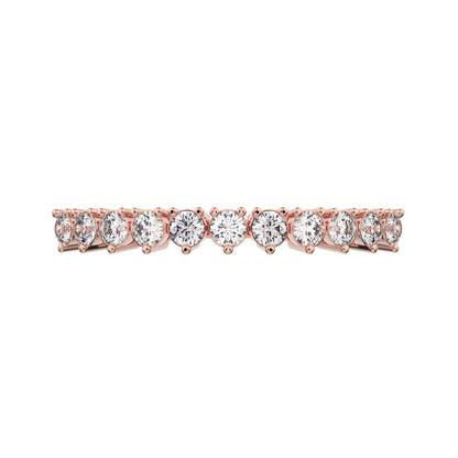 0.275Ct Round Cut Simulated Clear Diamond Constellation Stackable Half Eternity cluster 14K / 18K Solid Rose Gold everyday wedding band