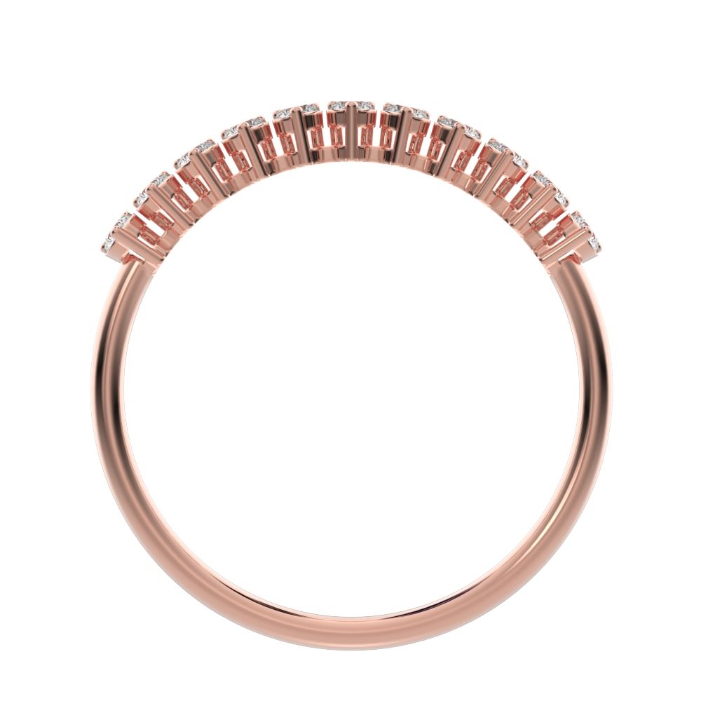 0.275Ct Round Cut Simulated Clear Diamond Constellation Stackable Half Eternity cluster 14K / 18K Solid Rose Gold everyday wedding band