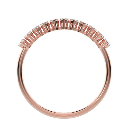 0.275Ct Round Cut Simulated Clear Diamond Constellation Stackable Half Eternity cluster 14K / 18K Solid Rose Gold everyday wedding band