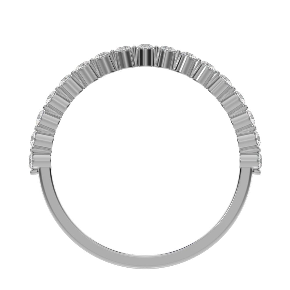 0.255Ct Round Cut Simulated Clear Diamond Constellation Stackable Half Eternity light 14K / 18K Solid White Gold everyday wedding band
