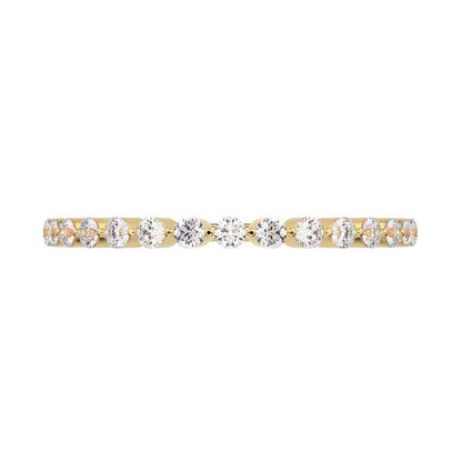 0.255Ct Round Cut Moissanite Minimalist Constellation Stackable Half Eternity light 14K / 18K Solid Yellow Gold everyday wedding band
