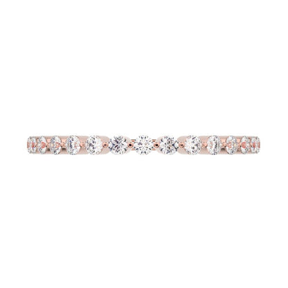 0.255 ct Round Cut Moissanite dainty Minimalist Constellation Stackable Half Eternity light 14K / 18K Solid Rose Gold everyday wedding band