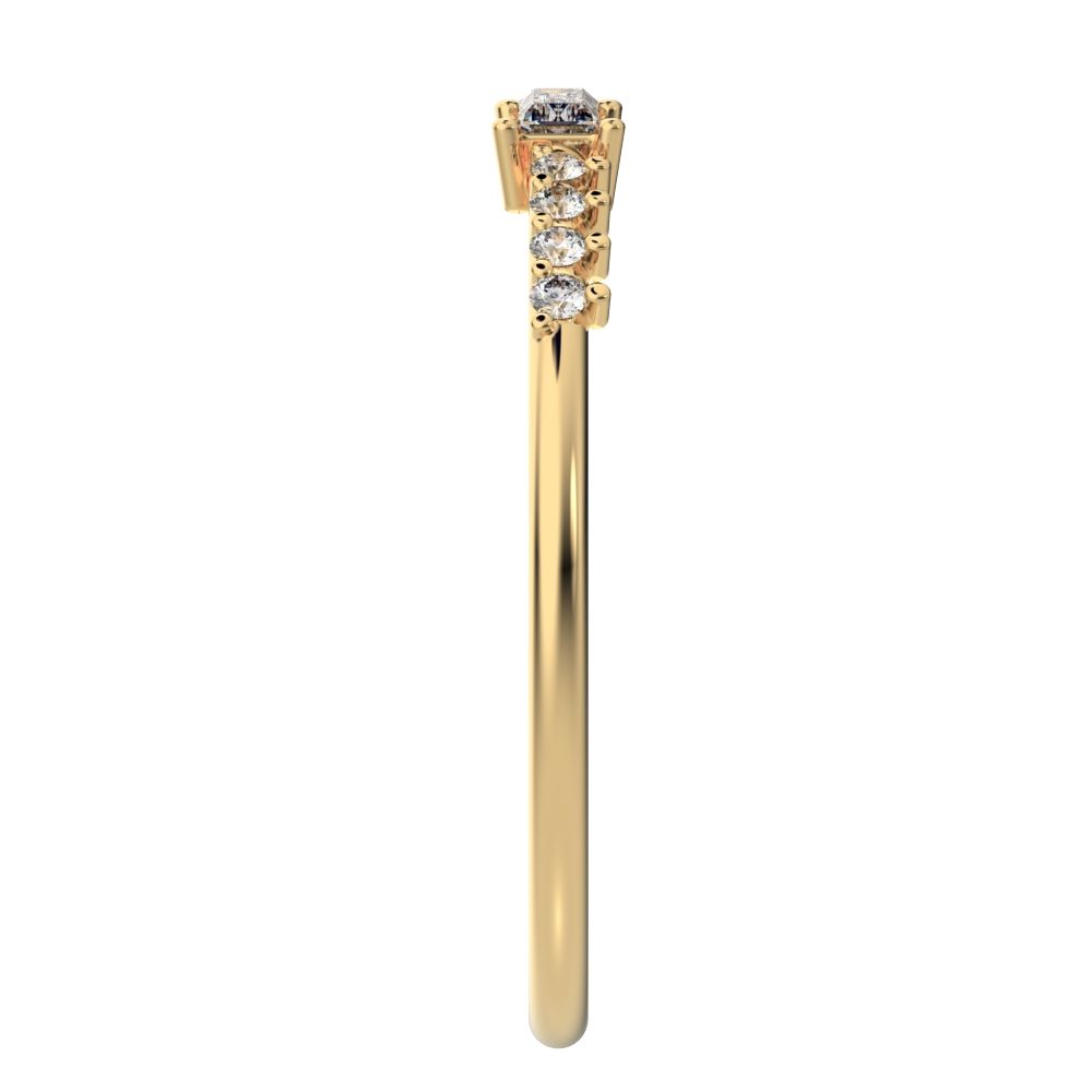 0.24Ct Baguette Cut Simulated Clear Diamond Minimalist Half Eternity Stackable light 14K / 18K Solid Yellow Gold everyday wedding band