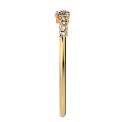 0.24Ct Baguette Cut Simulated Clear Diamond Minimalist Half Eternity Stackable light 14K / 18K Solid Yellow Gold everyday wedding band